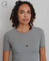 BASERANGE 25 Early Spring Heart T-shirt BAS-TOHS-RB-SP25-BOW BLUE